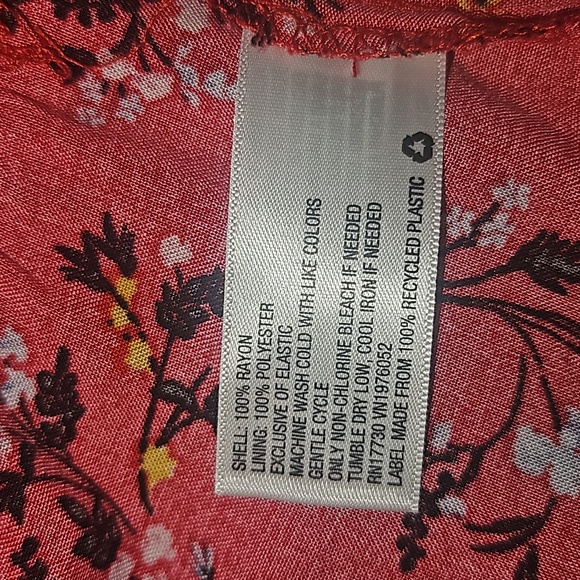 Xhilaration Women Smocked Wrap around Floral Multicolor Mini Dress Size L - Picture 15 of 15